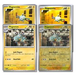 Pokémon 151 Magnemite Magneton Evolution Set NM + Reverse Holo - Picture 1 of 1