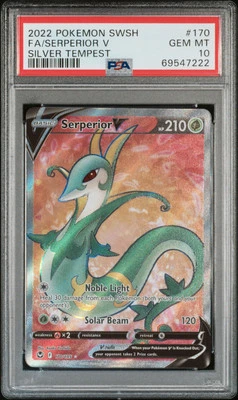 2022 POKEMON SWORD & SHIELD SILVER TEMPEST #170 FULL ART/SERPERIOR V PSA 10 - Image 1 of 2