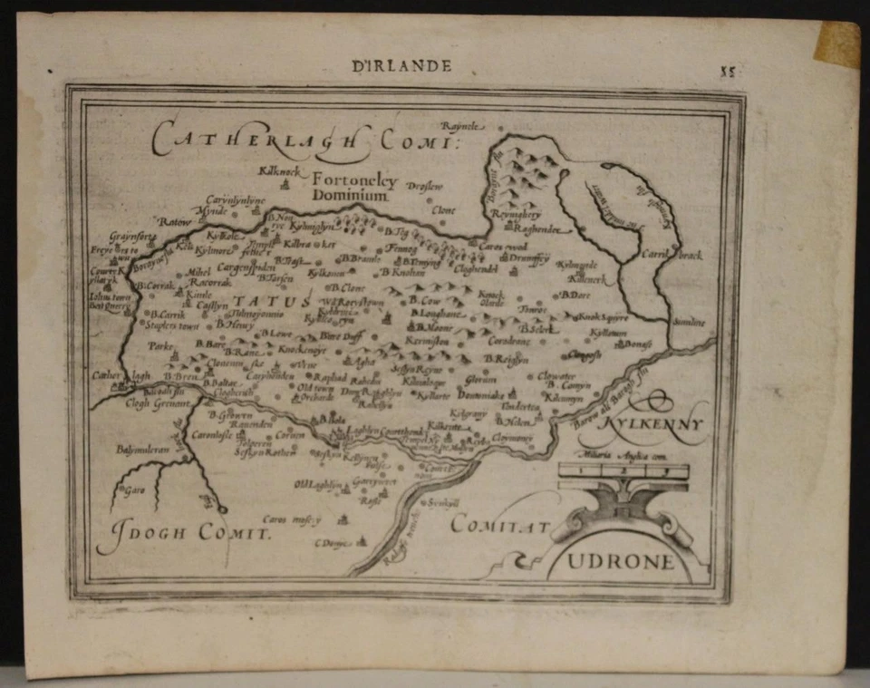 COUNTY CARLOW IRELAND 1608 MERCATOR/HONDIUS/JANSSON UNUSUAL ANTIQUE ORIGINAL MAP - Image 1 of 1