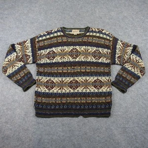 VINTAGE Woolrich Sweater Mens Medium Brown Wool Cotton Blend Crewneck Pullover - Picture 1 of 15