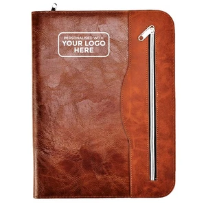 Personalised Logo A4 Conference Folder Zipped Portfolio with Calculator, NotePad - Picture 1 of 8
