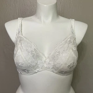 Wacoal 85139 VTG Capucine Underwire Lace Embroidered Bra Unlined Ivory 38D - Picture 1 of 5