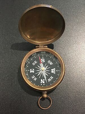 Solid Brass Small Compass With Cover On Top • 32.99$