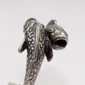 Rare Vtg Beau Sterling Silver Pisces Koi Fish Bypass Ring Size 7 Adjustable LNB2 - Picture 1 of 7