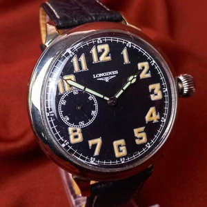 Vintage Marriage Wristwatch Longines Swiss Men's Watch Military Style Serviced - Picture 1 of 14