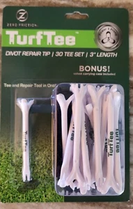 Zero Friction Turf Tees Power 3-Prong (3" White, 30pk) Golf Tee / Repair Tool R - Picture 1 of 2