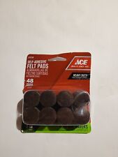 48 pk Ace Self-Adhesive Felt Pads Brown Round 1 in. W Heavy Duty