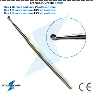 Surgical Verruca Dermal Curette 4mm Dermatology Medical Instruments - Picture 1 of 7