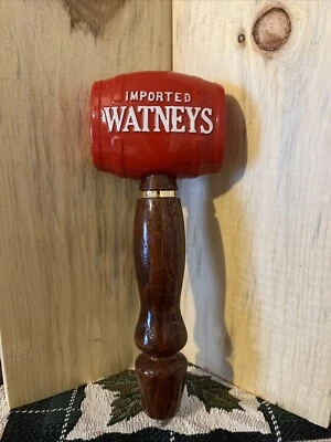 Original Imported Watneys Beer Tapper Handle - 9 1/2” Unique Wood Design. - Image 1 of 4