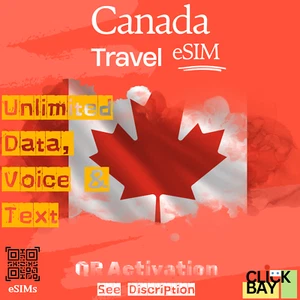 Esim, Canada Travel eSIM, 25 Go de données Internet + appels et SMS illimités pendant 30 jours. - Photo 1 sur 7