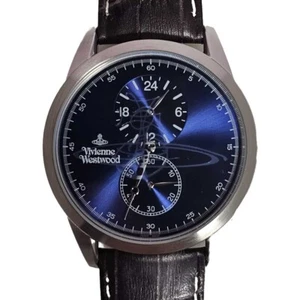 Reloj Vivienne Westwood Clásico Azul Marrón Cuero Para Hombre Hecho en Japón VW2060-65 - Imagen 1 de 4