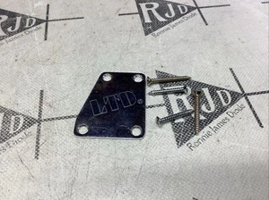 LTD Logo Electric Guitar Neck Contour Plate Chrome w/ Screws - Picture 1 of 1