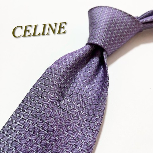CELINE cravatta uomo seta originale usata cravatta abito classico lusso multicolore #14