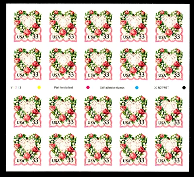 U.S. #3274a MHN,  VICTORIAN LOVE Booklet, 33 Cent FV $6.60 (1999) - Image 1 of 2