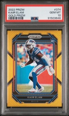2022 Panini Prizm Kaiir Elam Gold /10 | Rookie SSP RC | PSA 10 Buffalo Bills - Image 1 of 3