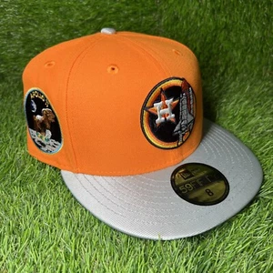 8 HOUSTON ASTROS APOLLO 11 WITH APOLLO SIDE PATCH NEW ERA BUFFALO SATIN UV - Picture 1 of 6