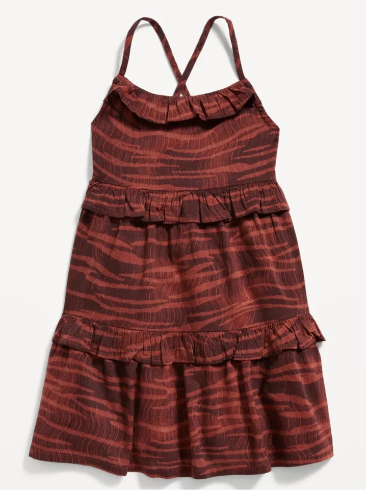 Old Navy Toddler Girls Sleeveless Printed Ruffle-Trim Swing Dress Zebra Size 5T - Image 1 of 1