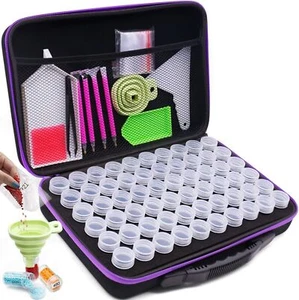 60 Slots Bottles Diamond Painting Storage Case Art Nail Accessories Box Kit Tool - Picture 1 of 12