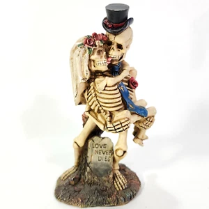 Summit Skelett Braut Bräutigam küssende Figur Liebe stirbt nie Grabstein 7" Goth - Bild 1 von 14