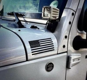 AMERICAN FLAG DECALS fits JEEP WRANGLER / RENEGADE Rubicon sport  TJ JK XJ YJ CJ - Picture 1 of 2