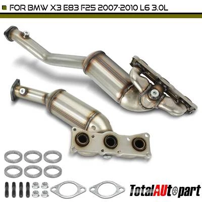 2x Convertidor catalítico para BMW X3 E83/F25 2007-2010 L6 3,0 L delantero y trasero Foto 1 de 4