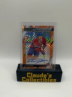 2023-24 O-Pee-Chee Platinum Owen Beck Orange Checkers Rookie Auto RC /15 - Image 1 of 2
