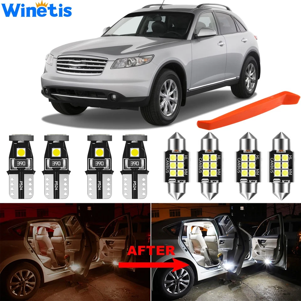 Kit de 16 bombillas LED interiores para Infiniti FX35 FX45 2003-2008 bombilla blanca Foto 1 de 4