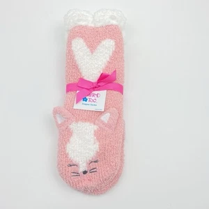 Limited Too Girls Cat Slipper Socks Pink Shoe Size 7-3 New FREE SHIPPING!! - Picture 1 of 6