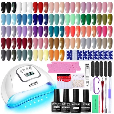 Juego de esmalte de uñas en gel todo en uno con luz UV profesional - Regalo perfecto para ella Foto 1 de 4