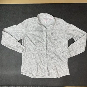 Panhandle Western Youth Large Gray/white Long Sleeve Button Shirt - Picture 1 of 9