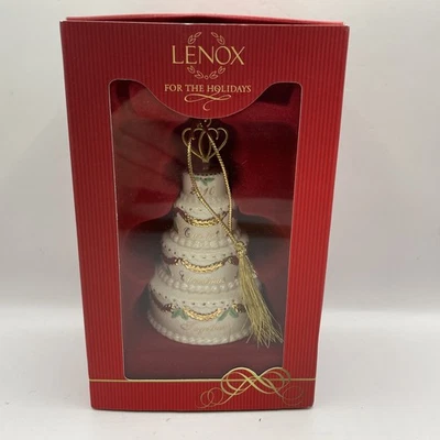 Vintage LENOX Porcelain 2010 Ornament Wedding Cake "1st Christmas Together" NEW - Image 1 of 4