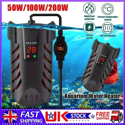 Aquarium Water Heater Aqua Fish Tank Thermosafe LCD Digital Submersible 50-200W - Image 1 of 4