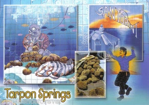 Postcard: Sponge Docks Murals, Tarpon Springs, Florida (2000s) - Picture 1 of 1