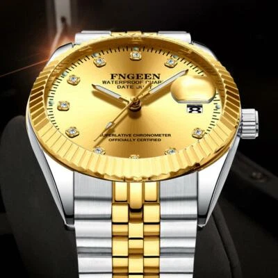 Luxury Fashion Men's Quartz Stainless Steel Analog Sports Wristwatch Gift / Box - Image 1 of 2