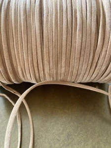 10mts Faux Suede Flat Cord, UK Made, Quality, Light Tan - Picture 1 of 4