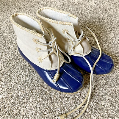 Jack Rogers Womens Duck Boots Lace-Up - Size 8 - blue, gold, sparkle - Image 1 of 4