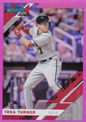 2019 DONRUSS PINK HOLO TREA TURNER WASHINGTON NATIONALS PARALLELS - P6755 - Image 1 of 2