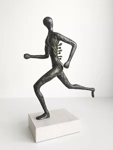 Bronze Statue Olympische Spiele Fackelträger griechischer Sportler trägt Olivenzweig - Bild 1 von 9