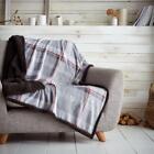 Teddy Lincoln Check Throws Fleece Blanket Smal Large Size Sofa Bed Soft Warm