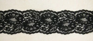 Black 3" Wide Polyester Lace ~ By the Yard - Picture 1 of 2