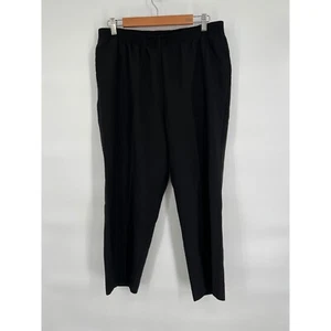 ALIA Black Pull On Pants Elastic Waist Casual Career Trousers 16W - Picture 1 of 12