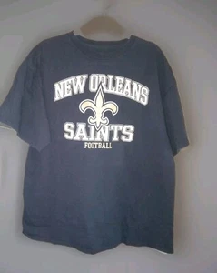 New Orleans Saints Mens Size XL-Tall Black T Shirt Cotton Short Sleeve NFL - Picture 1 of 7