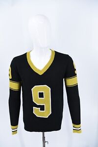 New Orleans Saints #9 Brees RARE! V-Neck Pullover Knit Acrylic Sweater Sz Medium