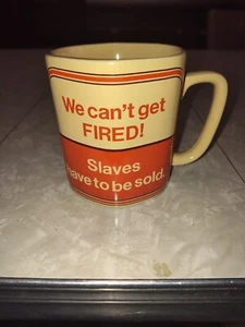 Vintage 70's Ceramic Hexagon Shape Coffee Mug Vtg Humor Job Work Funny Retiremen - Picture 1 of 7