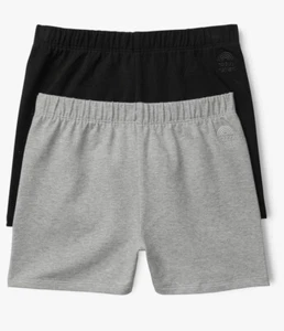 Girls Biker Shorts 2pk Size small (7/8) Gray And Black/ Happy Nation - Picture 1 of 3