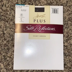 Vintage Hanes Plus Silk Reflections Silky Sheer Three Plus Barely Black  P0016 - Picture 1 of 4