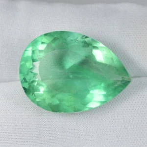 34,30 ct BRILLANTE RARO - VERDE 100% NATURAL FLUORITA Pera - Ver Vdo 9047 JB - Imagen 1 de 2