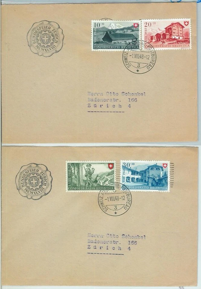 67472 - SUIZA - Historia Postal - FDC COVER Federación Helvetia 1948 PERRO Foto 1 de 1