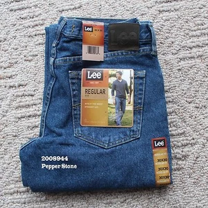 Lee Men's Regular Fit 100% Cotton Denim Straight Leg Jeans Classic 20089 All Szs - Picture 1 of 64