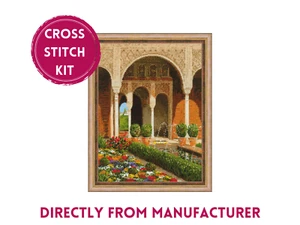 RIOLIS Counted Cross Stitch Kit 1579 The Palace Garden- Flowers & Fountain - Picture 1 of 5